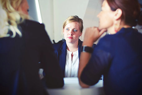 Three women talking